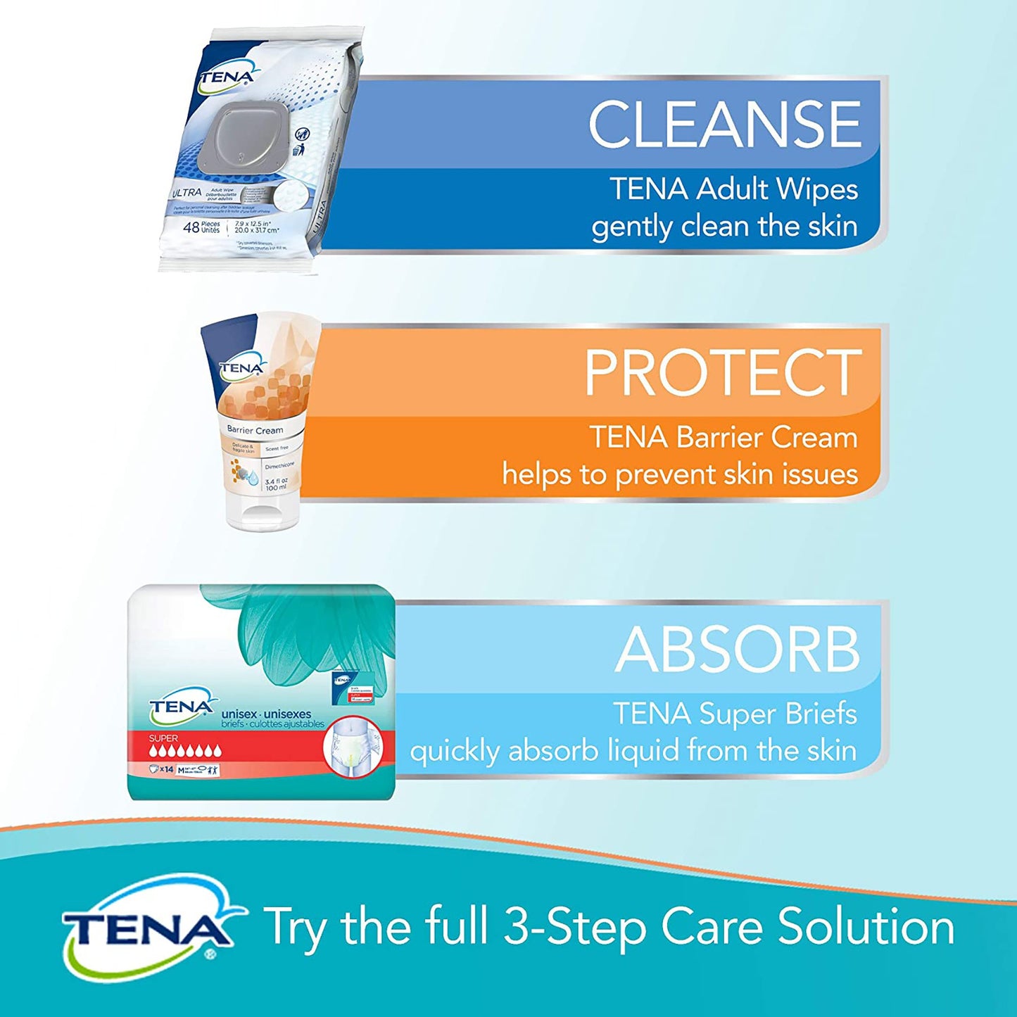 Tena® Classic Disposable Washcloth, Alcohol-Free, Scented, Regular Use 65724