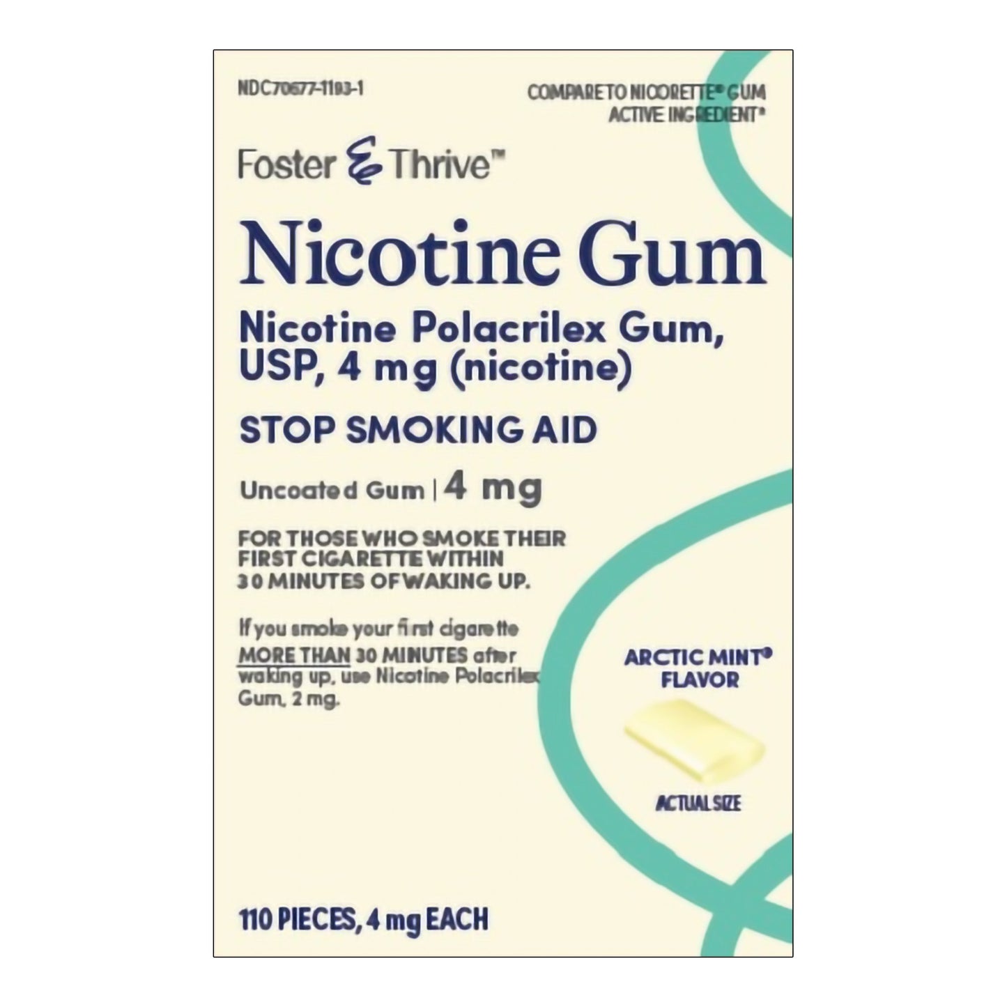 Foster & Thrive™ Nicotine Polacrilex 4 mg (Nicotine) Gum, Arctic Mint Flavor 70677119301