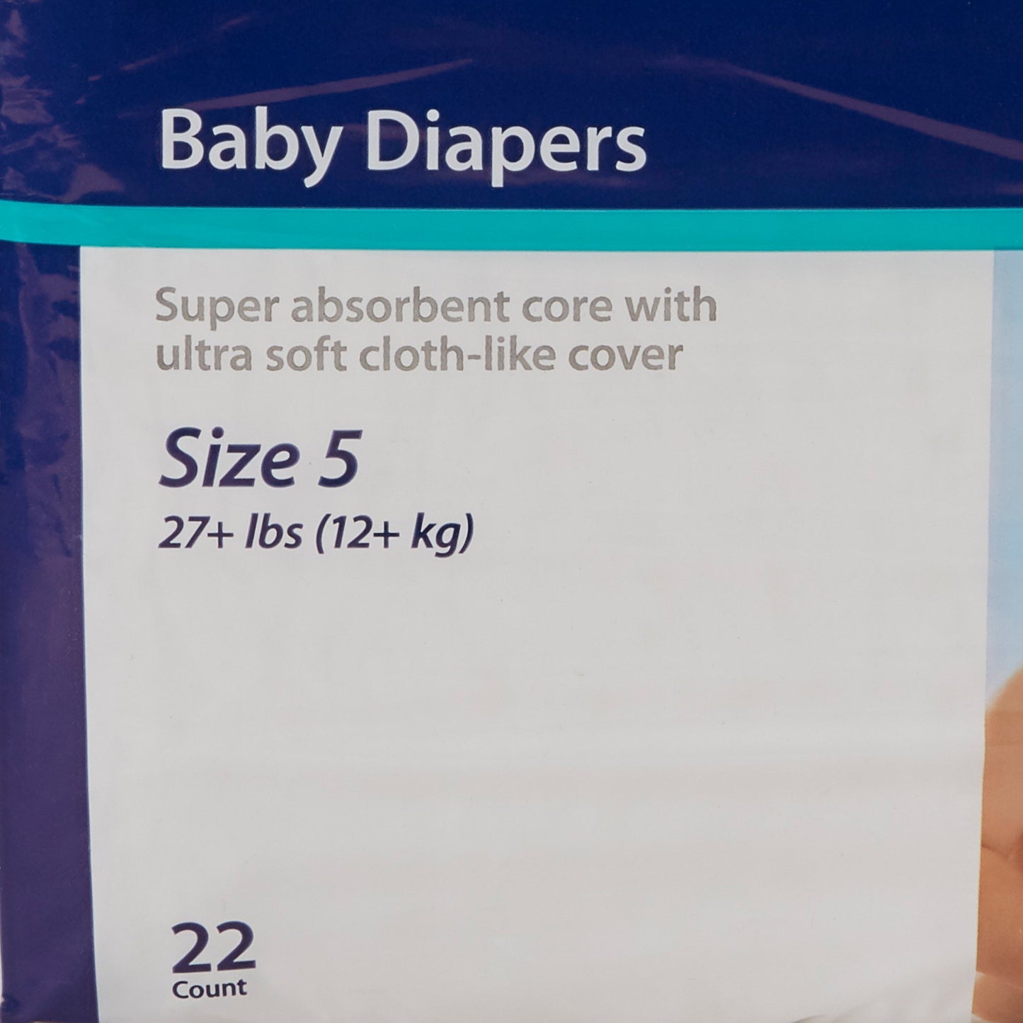Curity™ Unisex Baby Diapers, Heavy Absorbency, Disposable, Size 5, 27+ lbs 80048A