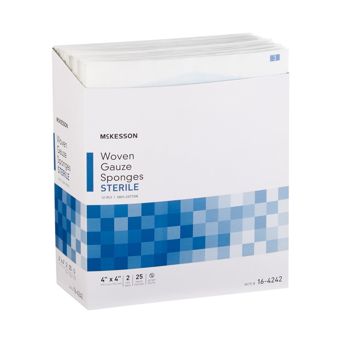 McKesson Sterile Gauze Sponge, 4 x 4 Inch, 12-Ply 16-4242