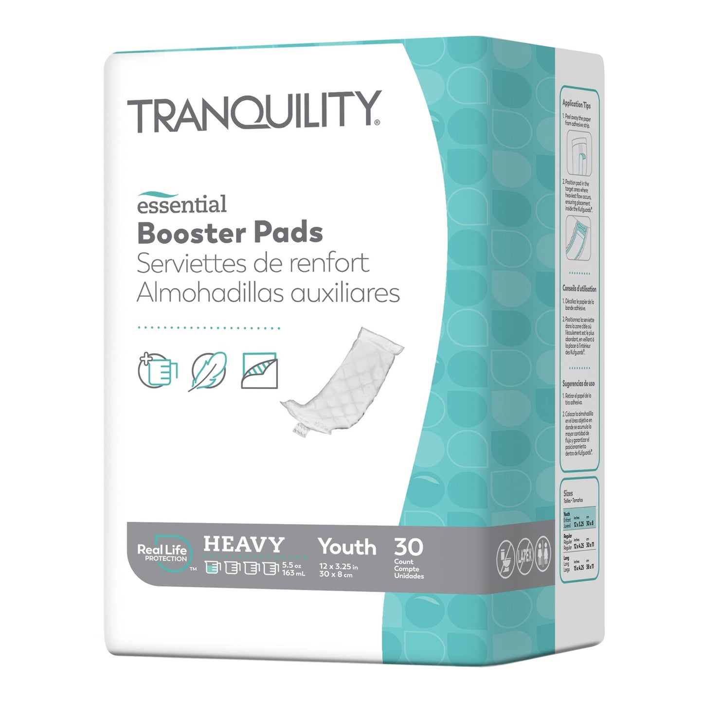 Booster Pad Tranquility® Essential 3-1/2 X 12 Inch Heavy Absorbency Super Absorbent Core One Size Fits Most - 2770