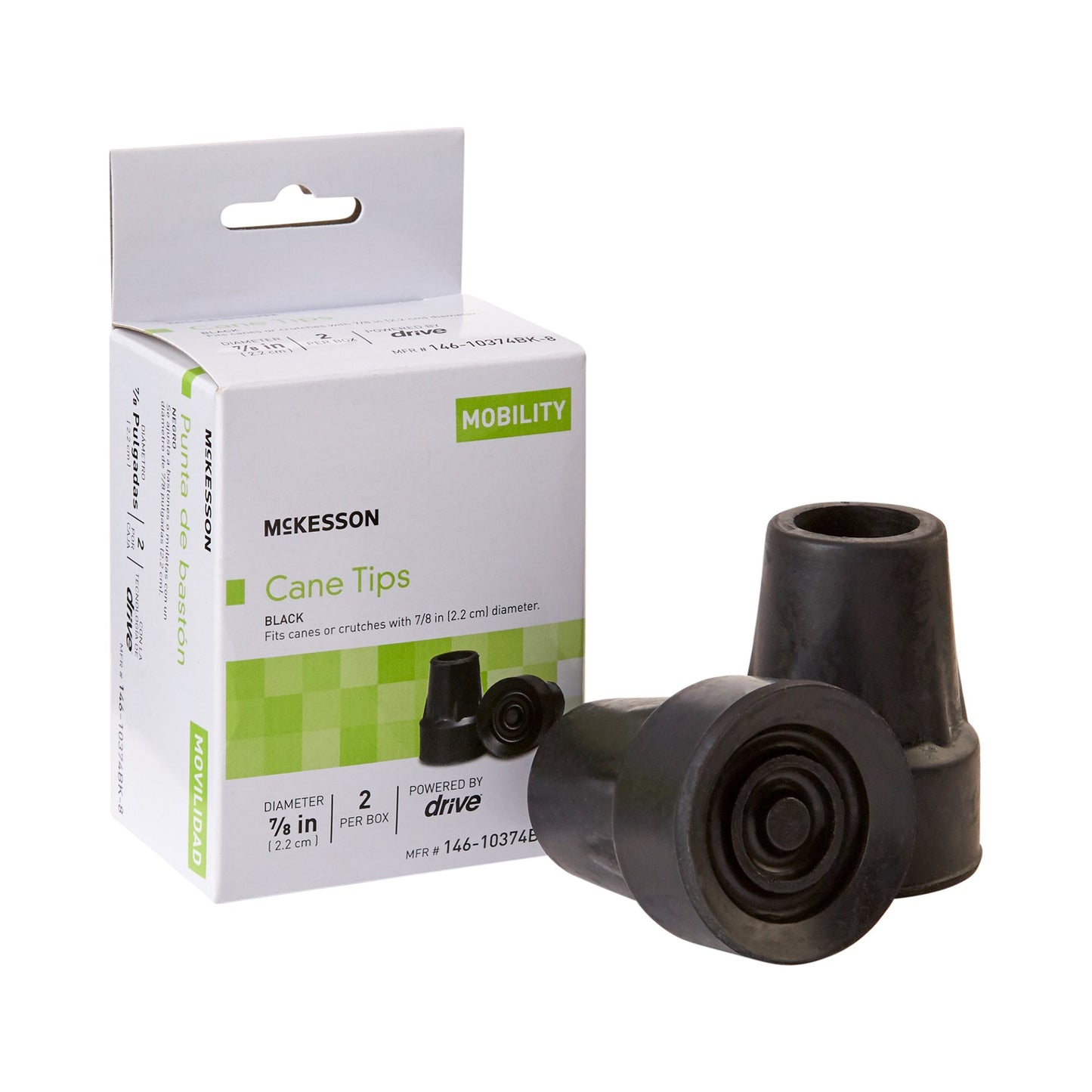 McKesson Cane / Crutch Tip For Cane / Crutch with 7/8 Inch Diameter - 146-10374BK-8