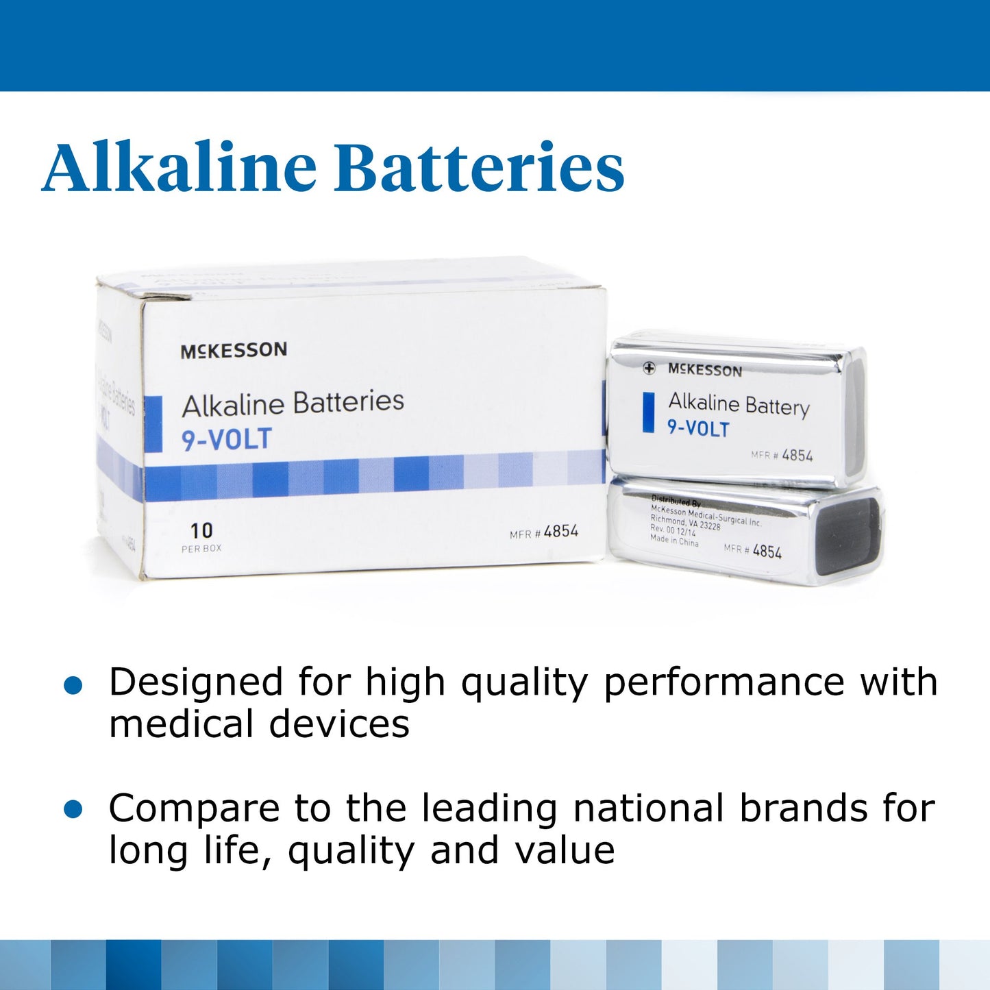 McKesson Alkaline Battery, 9V Cell 4854