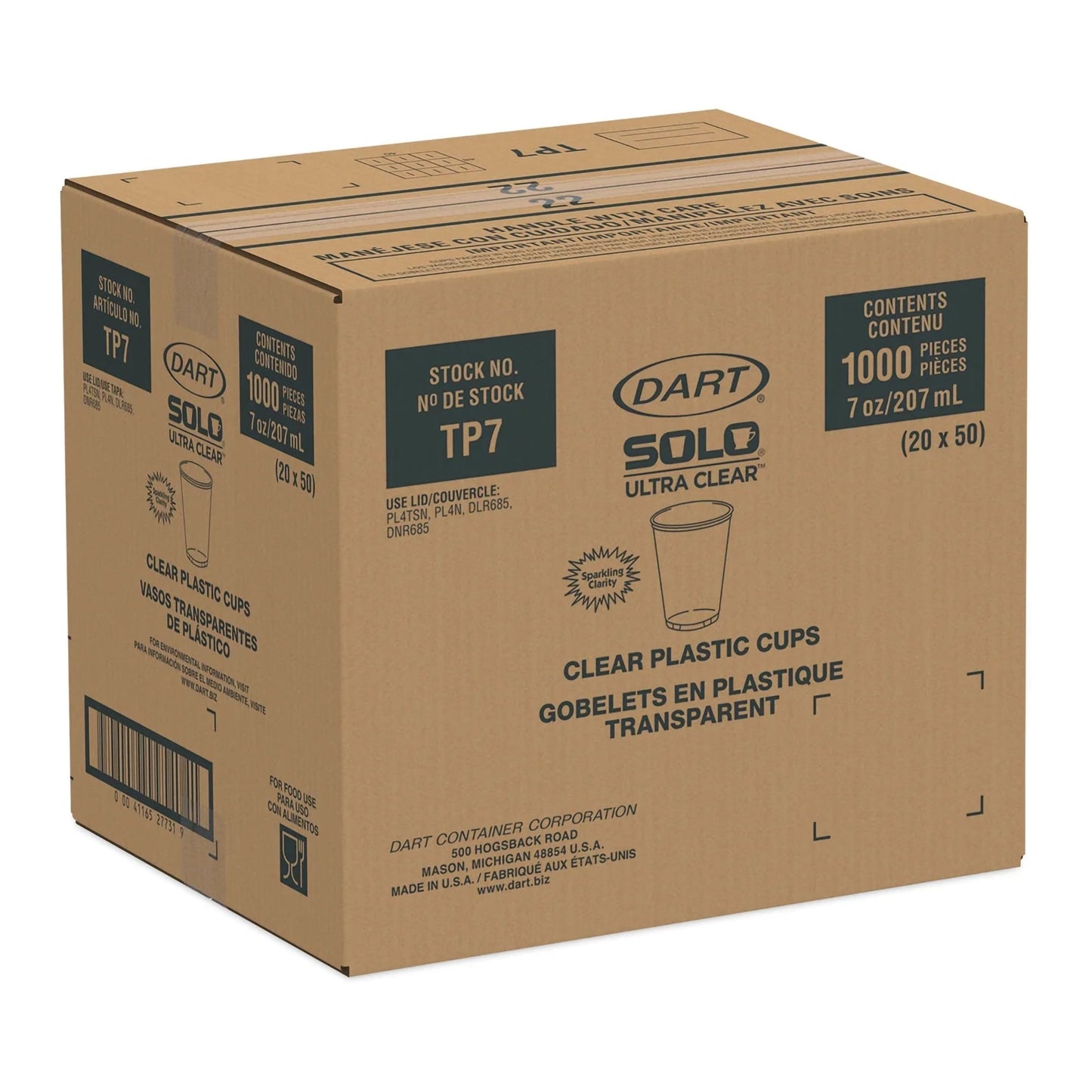 Solo® UltraClear™ Drinking Cup, 7 ounce capacity TP7