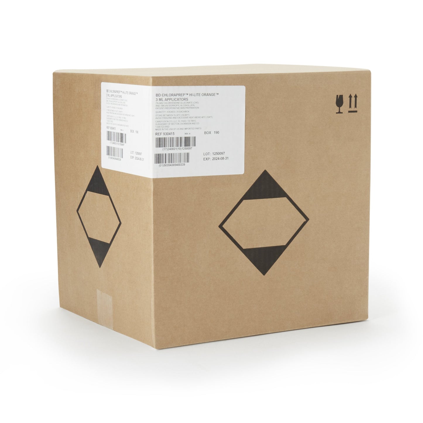 Skin Prep Solution ChloraPrep™ Hi-Lite Orange™ 3 mL Foam Applicator 2% / 70% Strength CHG (Chlorhexidine Gluconate) / Isopropyl Alcohol Sterile 930415