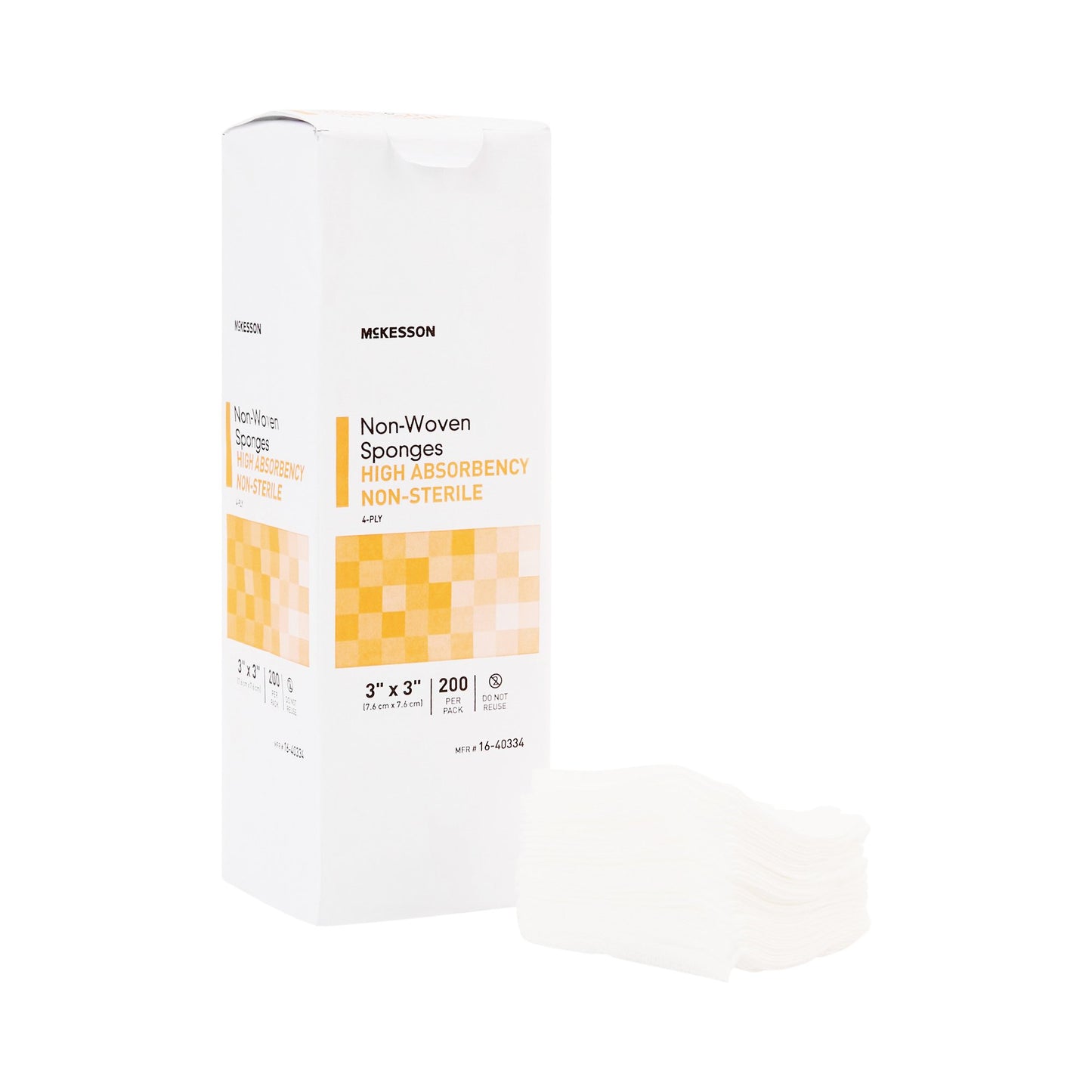 McKesson Brand McKesson Nonwoven Sponge, 3 x 3 Inch 16-40334, Case of 20