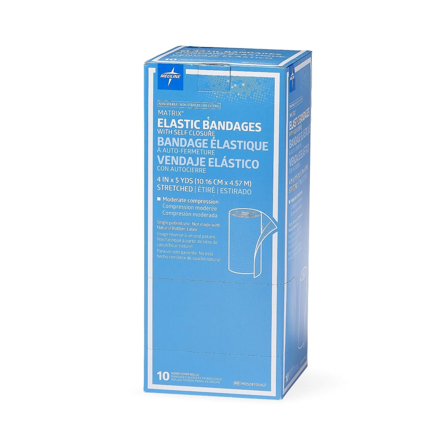 Matrix Double Hook and Loop Closure Elastic Bandage, 4 Inch x 5 Yard MDS087004LF