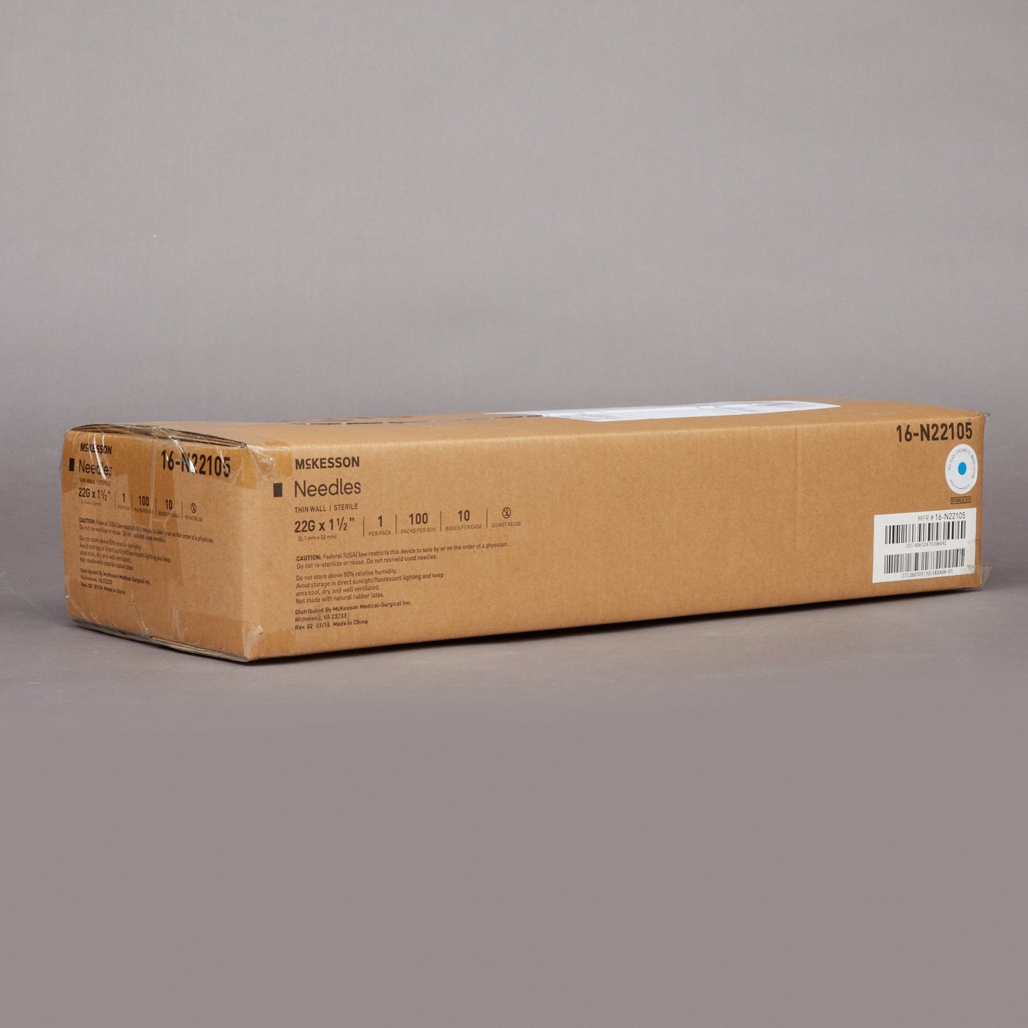 Hypodermic Needle McKesson 1-1/2 Inch Length 22 Gauge Thin Wall Without Safety - 16-N22105