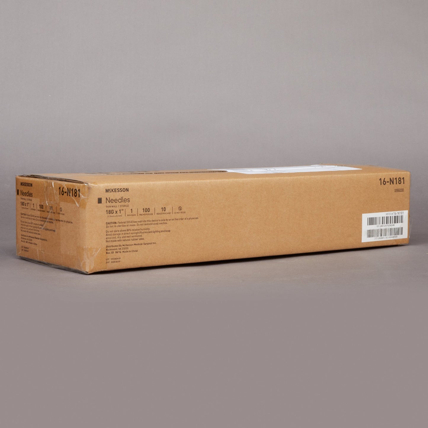 Hypodermic Needle McKesson 1 Inch Length 18 Gauge Thin Wall Without Safety - 16-N181