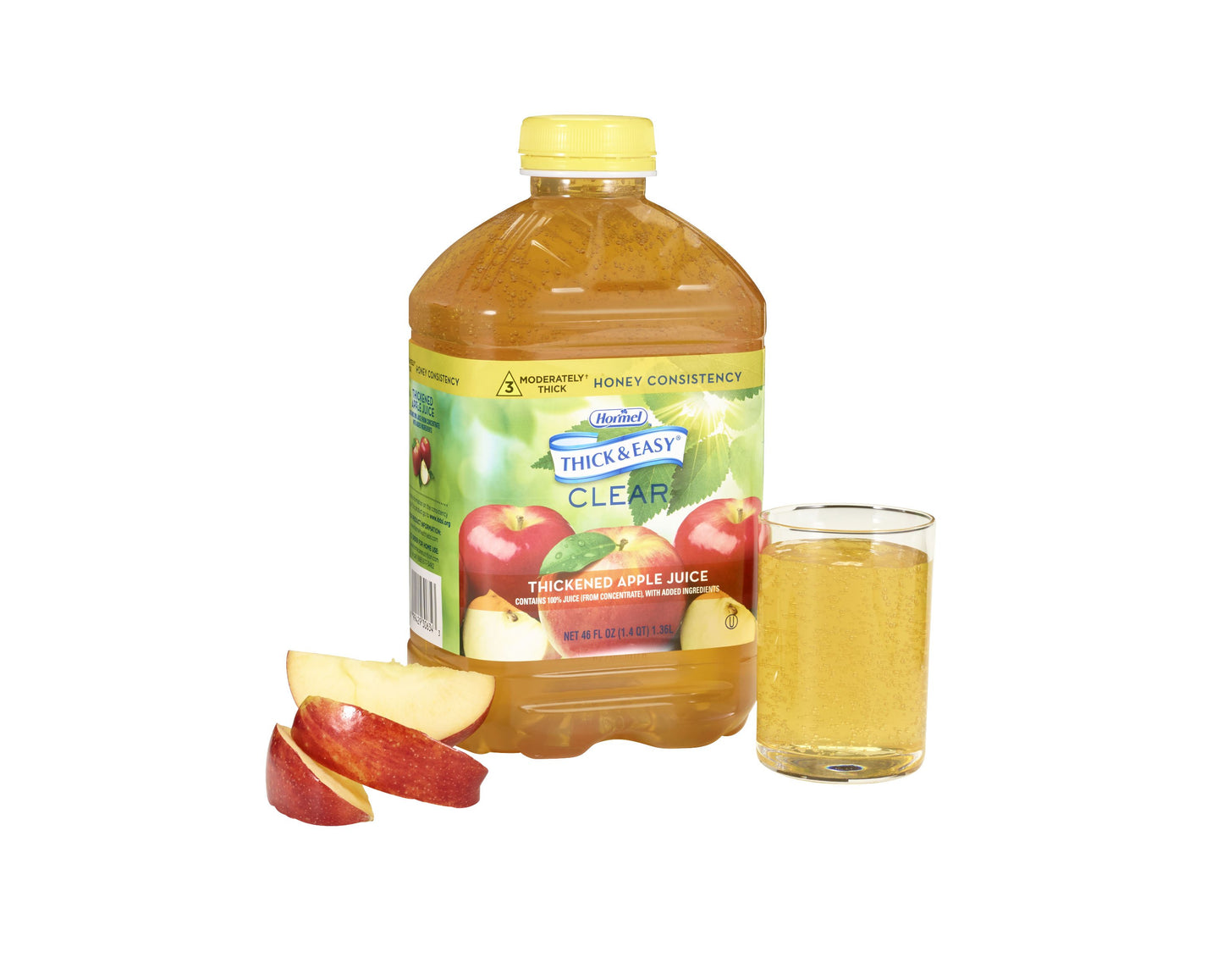 Thickened Beverage Thick & Easy® 46 oz. Bottle Apple Flavor Liquid IDDSI Level 3 Moderately Thick/Liquidized - 30634