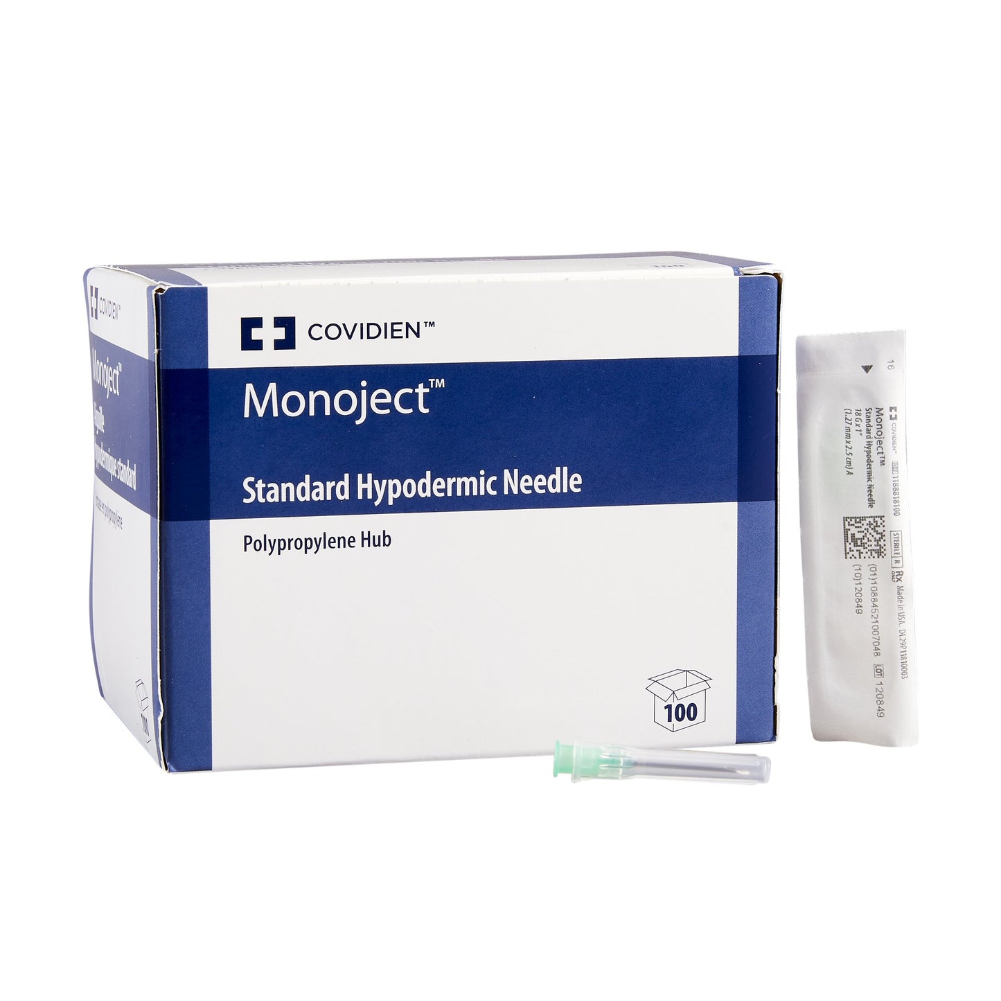 Hypodermic Needle Monoject™ SoftPack 1 Inch Length 18 Gauge Regular Wall Without Safety - 1188818100