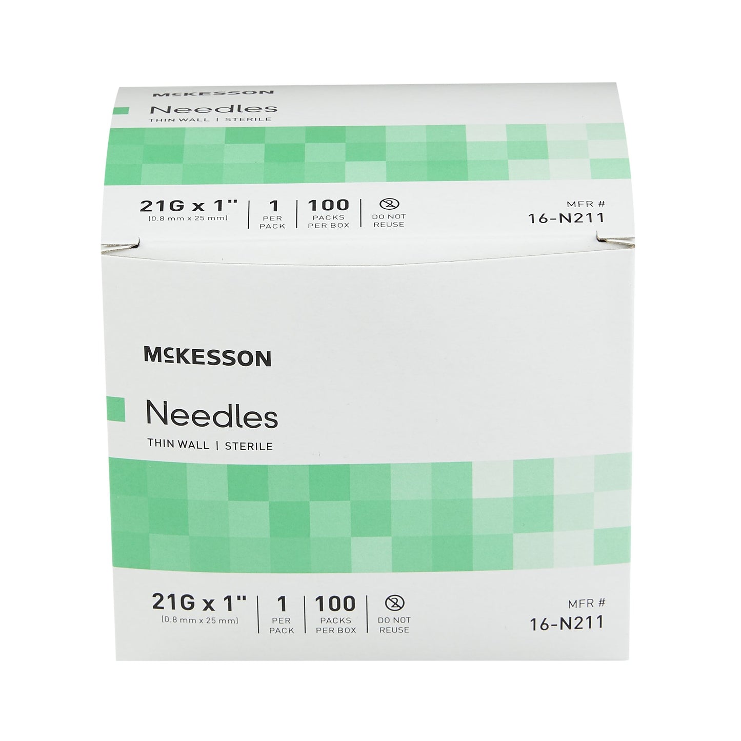 Hypodermic Needle McKesson 1 Inch Length 21 Gauge Thin Wall Without Safety - 16-N211