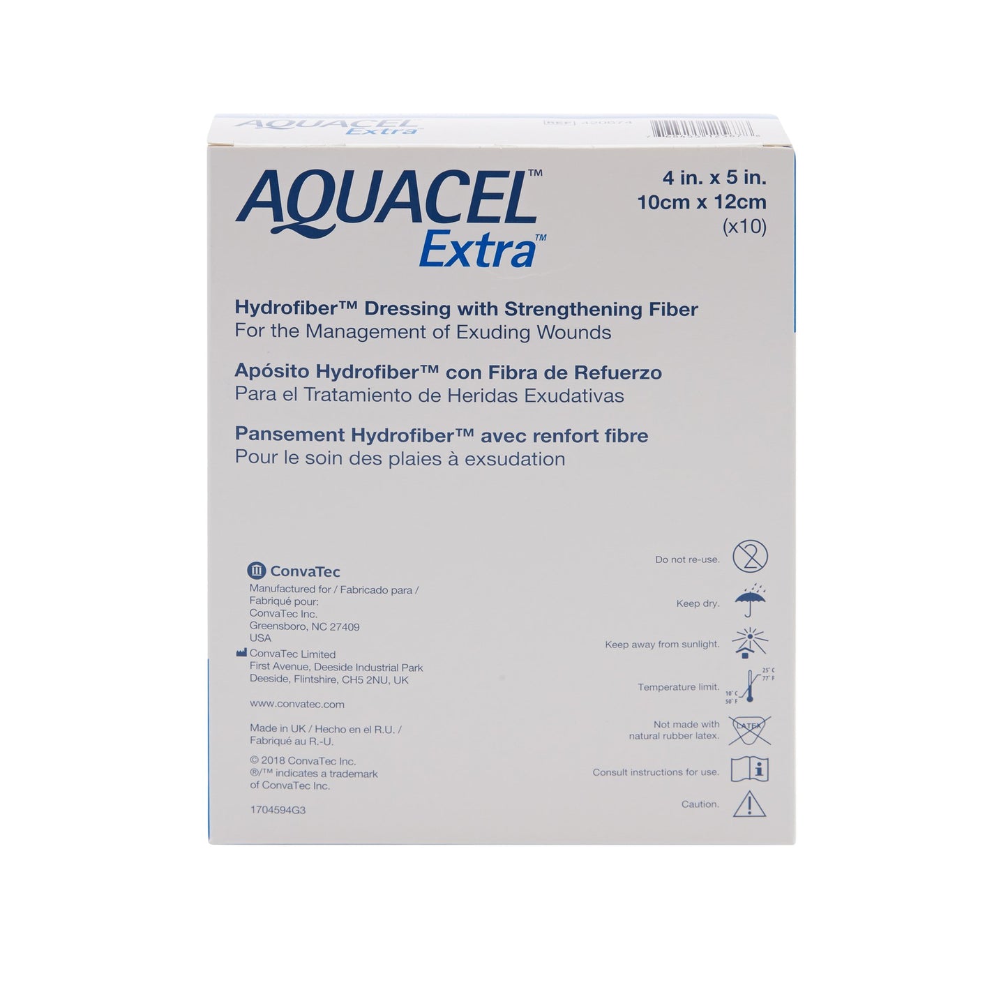 ConvaTec Aquacel® Extra™ Gelling Fiber Hydrofiber Dressing Sterile 4 x 5" - 420674