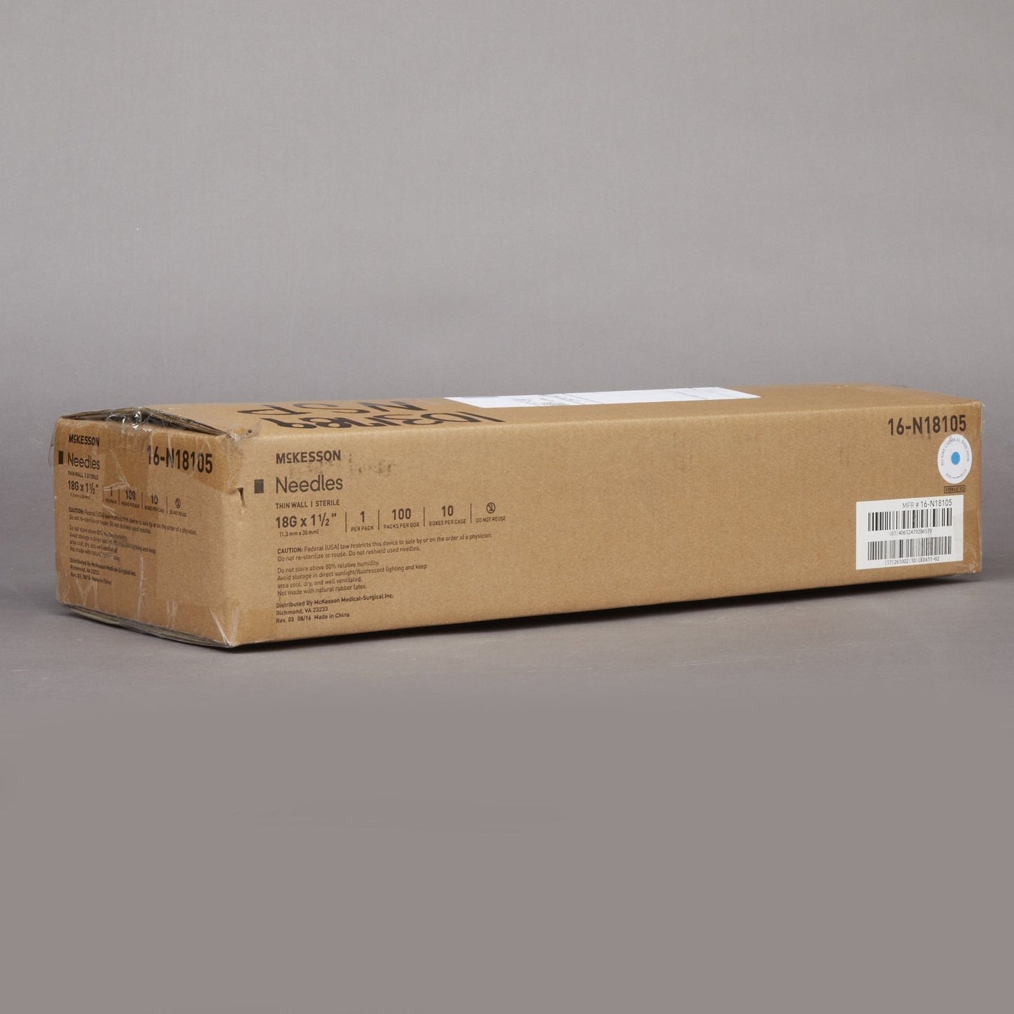 Hypodermic Needle McKesson 1-1/2 Inch Length 18 Gauge Thin Wall Without Safety - 16-N18105