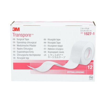 3M Transpore Plastic Medical Tape, 2 in x 10 Yard, White