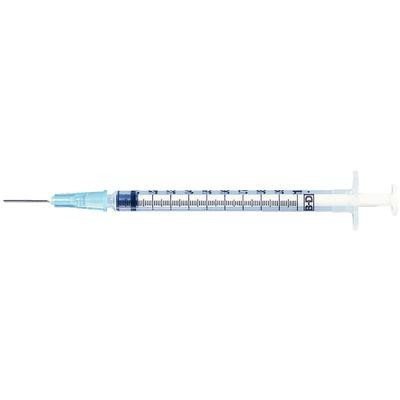 1ml Syringe with Needle-25G 1 Inch Needle, Disposable Individual  Package-Pack of 100