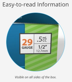 EasyTouch® U-100 Insulin Syringe w/ Needle 0.5 mL 30G x 5/16" - 830565 - Medsitis