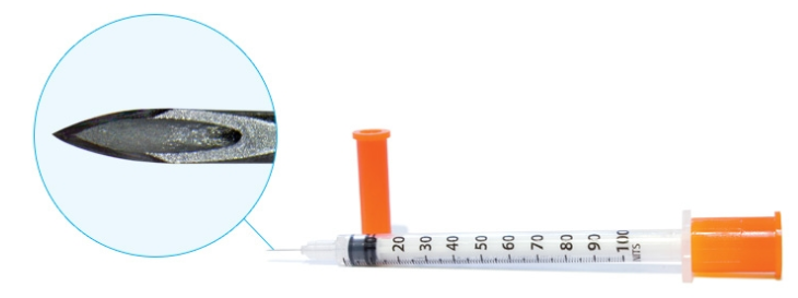 EasyTouch® U-100 Insulin Syringe w/ Needle 0.5 mL 28G x 1/2" - 828555 - Medsitis