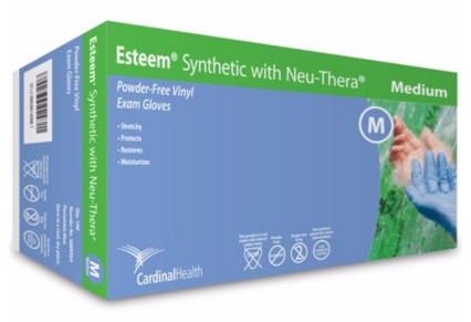Esteem® Coated PF Stretch Vinyl Exam Gloves w/ Neu-Thera® Small - S88RX02 - Medsitis