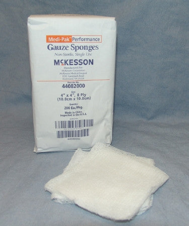 Medi-Pak™ Performance 4" x 4" 8 ply 100% Cotton Gauze Sponge - 44082000 - Medsitis