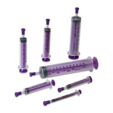 Monoject™ 3 mL Sterile Purple Syringes w/ Cap for Enteral Feeding - 403SG - Medsitis