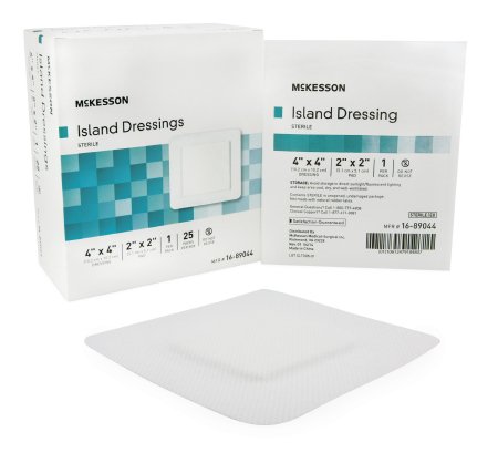 McKesson Adhesive Island Dressing 4" x 4" Sterile - 16-89044 - Medsitis