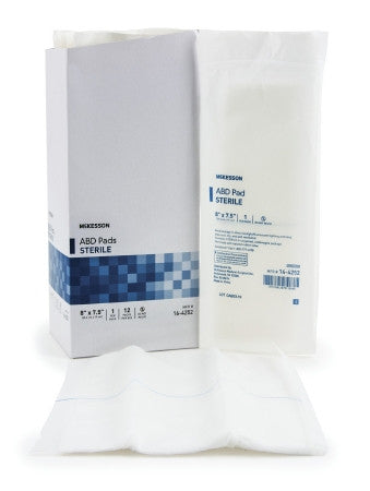McKesson Combine Sterile Abdominal (ABD) Non-Woven Pad 8" x 7.5" - 16-4252 - Medsitis