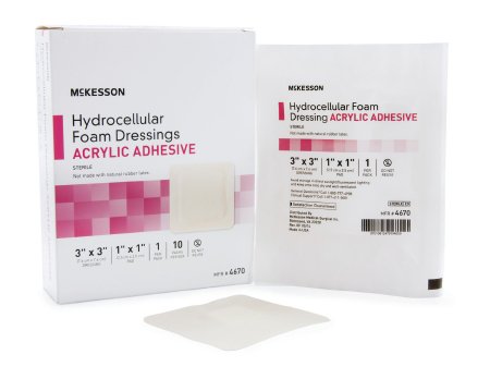 McKesson Hydrocellular Acrylic Adhesive Foam Dressing 3" x 3" - 4670 Medsitis McKesson Hydrocellular Acrylic Adhesive Foam Dressing 3" x 3" - 4670 Medsitis