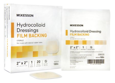 McKesson Hydrocolloid Film Back Dressing 2" x 2" Sterile - 1886 - Medsitis