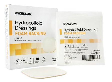 McKesson Hydrocolloid Foam Back Dressing 4" x 4" Sterile - 1889 - Medsitis