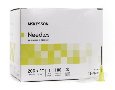 McKesson Hypodermic Thin Wall Needle w/o Safety 20G x 1" - 16-N201 - Medsitis
