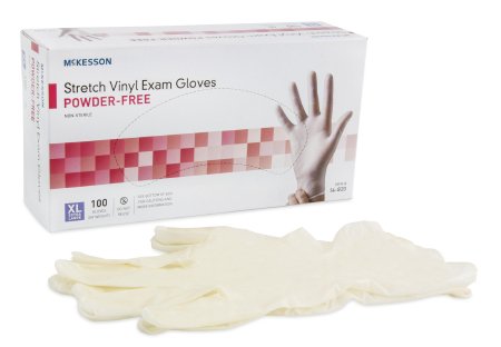 McKesson Ivory Stretch PF Vinyl Exam Gloves X-Large - 14-820 - Medsitis