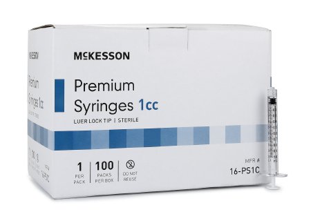 Care Touch Syinges Luer Lock Tip 1ml - 100 Sterile Syringes (No needle