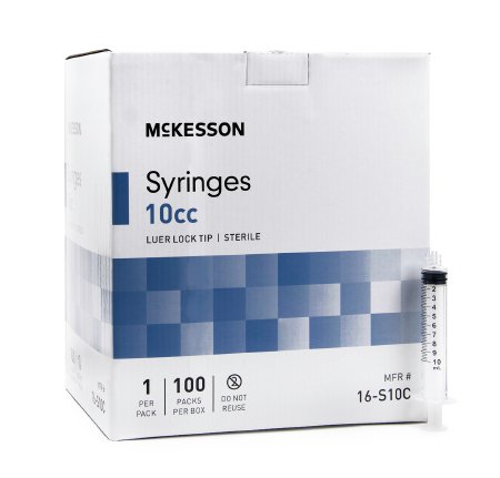 McKesson Luer Lock Syringe w/o Safety 10mL - 16-S10C - Medsitis