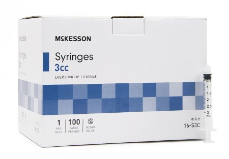 McKesson Luer Lock Syringe w/o Safety 3mL - 16-S3C – Medsitis