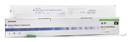 McKesson Male/Univ 16" Coude Tip Intermittent Catheters 14Fr. - 16-M1614C - Medsitis
