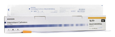 McKesson Male/Univ 16" Coude Tip Intermittent Catheters - 16-M16 - Medsitis