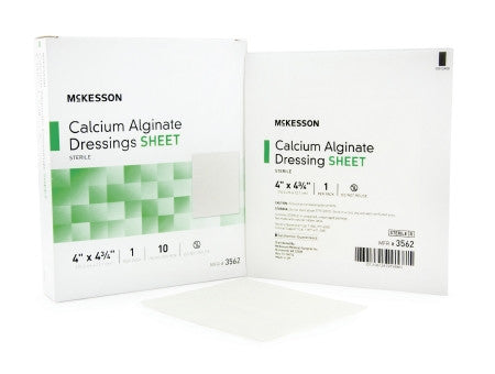 McKesson Calcium Alginate Sterile Sheet Dressing 4" x 4-3/4" - 3562 - Medsitis