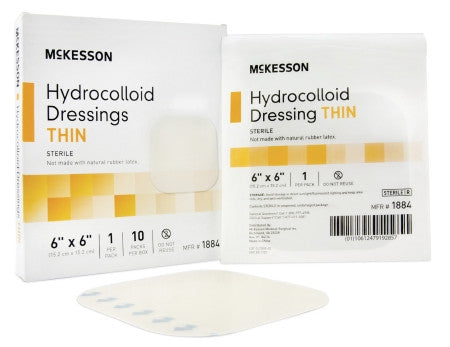 McKesson Hydrocolloid Thin Dressing Sterile 6" x 6" - 1884 - Medsitis