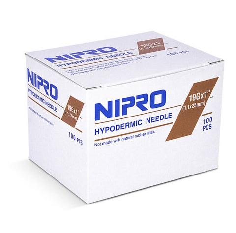 Nipro Flomax Hypodermic Needles 19G x 1" - AH+1925 - Medsitis