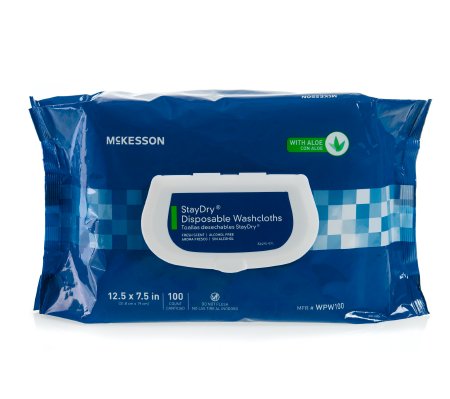 StayDry® Scented Disposable Washcloths with Aloe - 7.5" x 12.5" - WPW - Medsitis