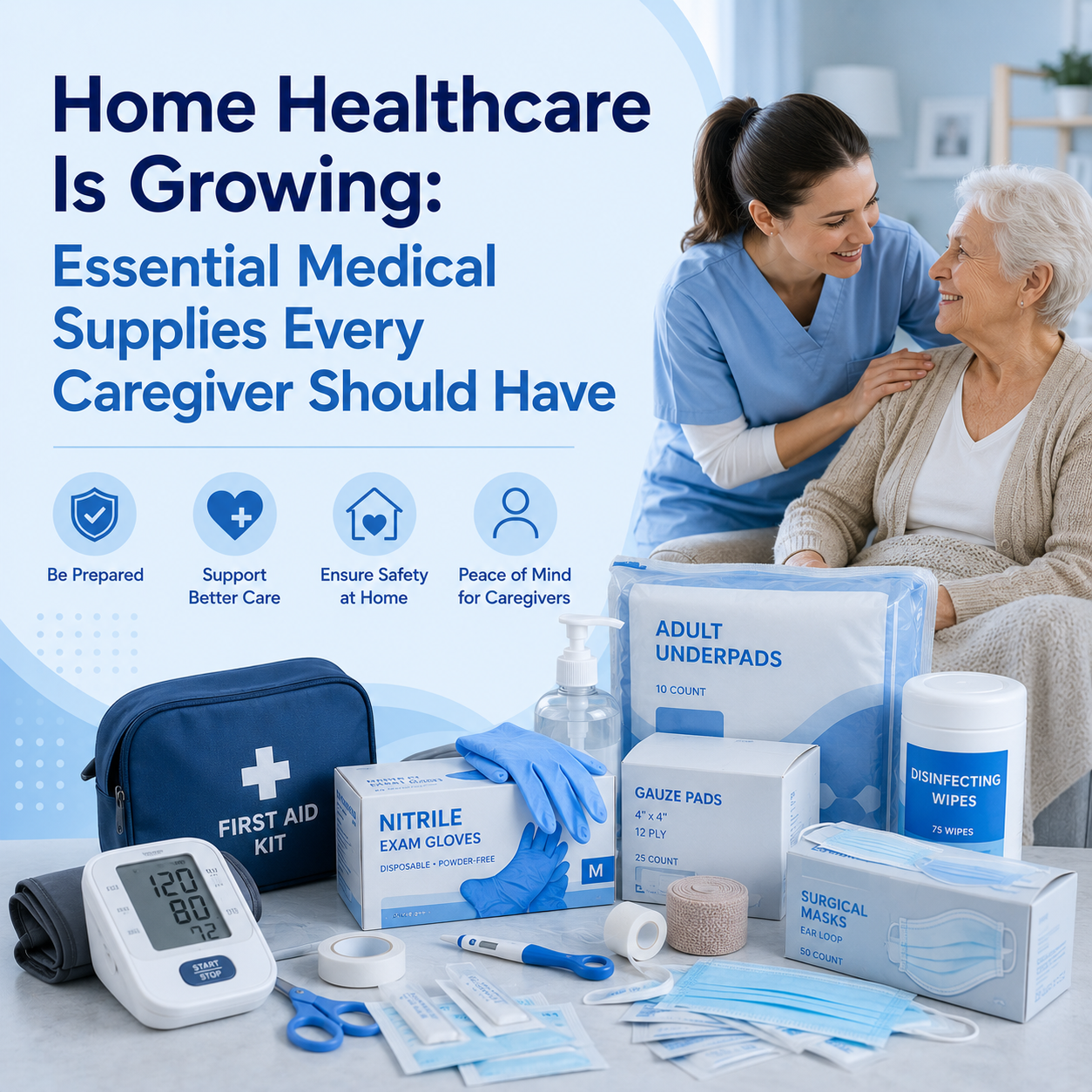 Home Healthcare Is Growing: Essential Medical Supplies Every Caregiver Should Have