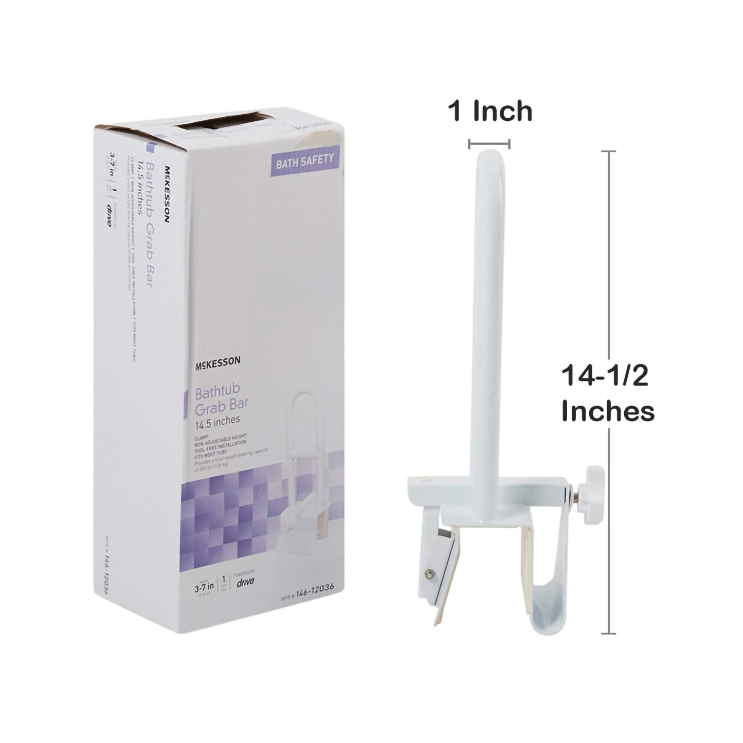 McKesson Bathtub Grab Bar, 14½-Inch Length 146-12036