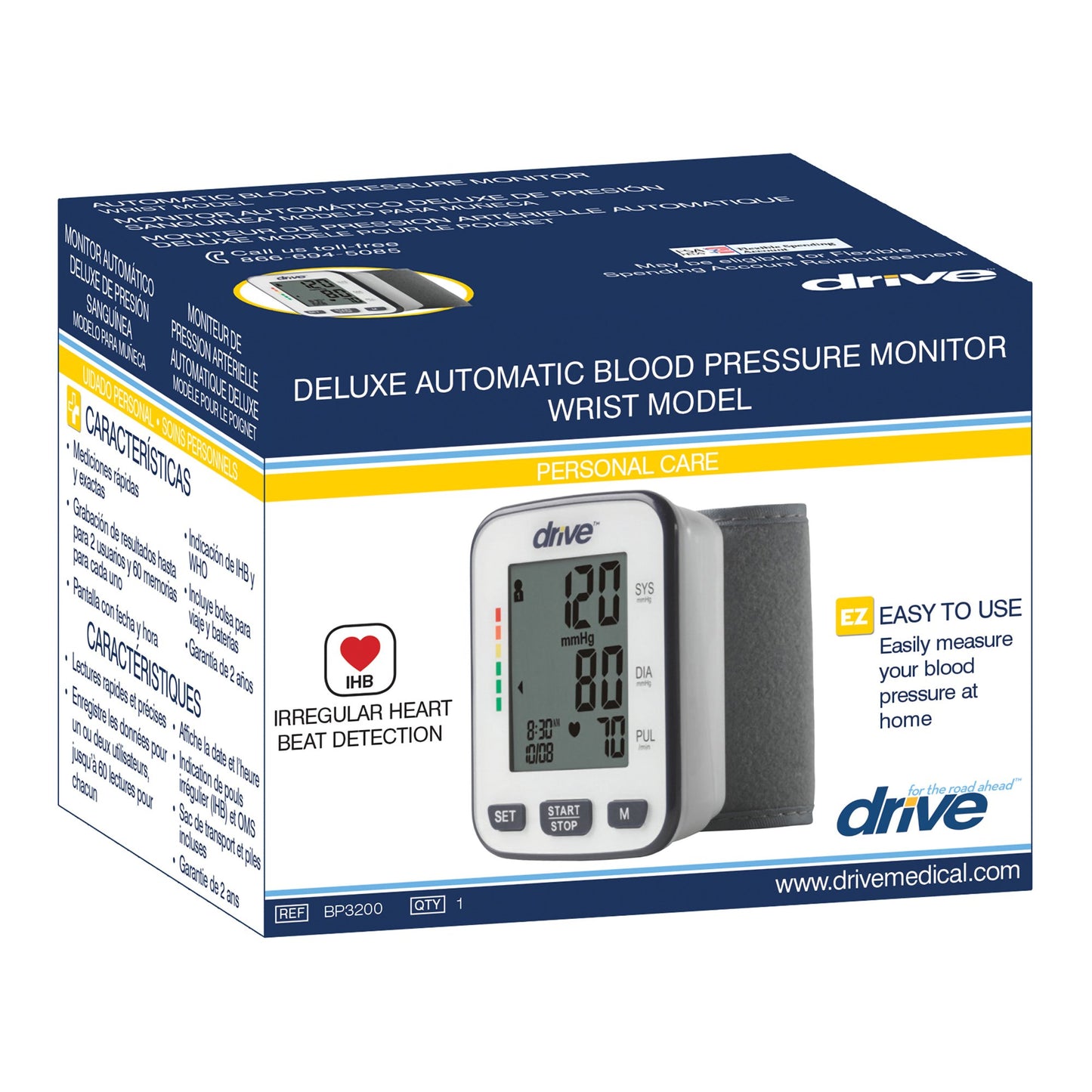 drive™ Digital Blood Pressure Monitoring Unit, Wrist Cuff, Adult Medium BP3200