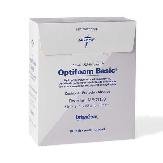 Foam Dressing Optifoam® Basic 3 X 3 Inch Without Border Without Film Backing Nonadhesive Square Sterile - MSC1133