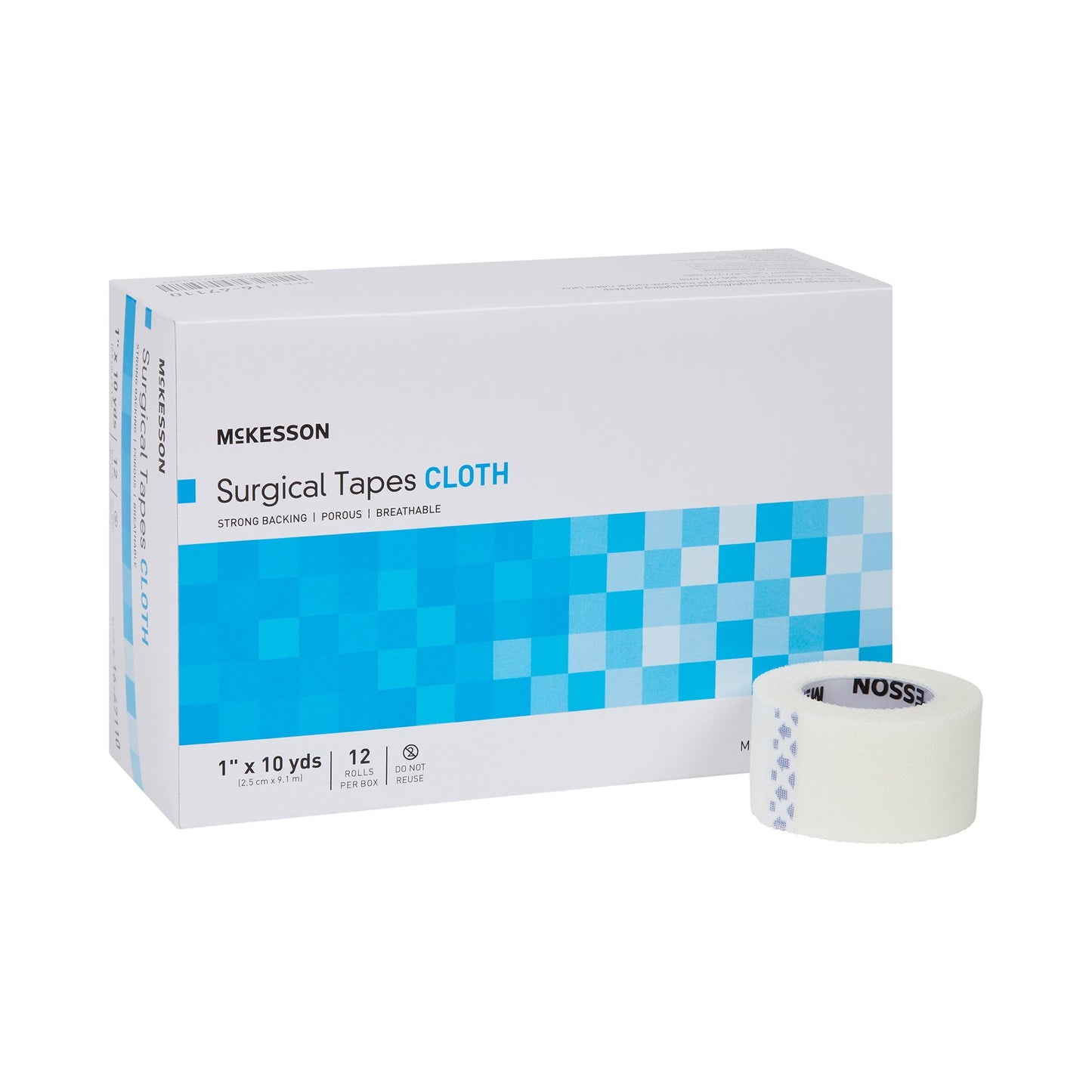 McKesson Silk-Like Cloth Medical Tape, 1 Inch x 10 Yard, White 16-47110