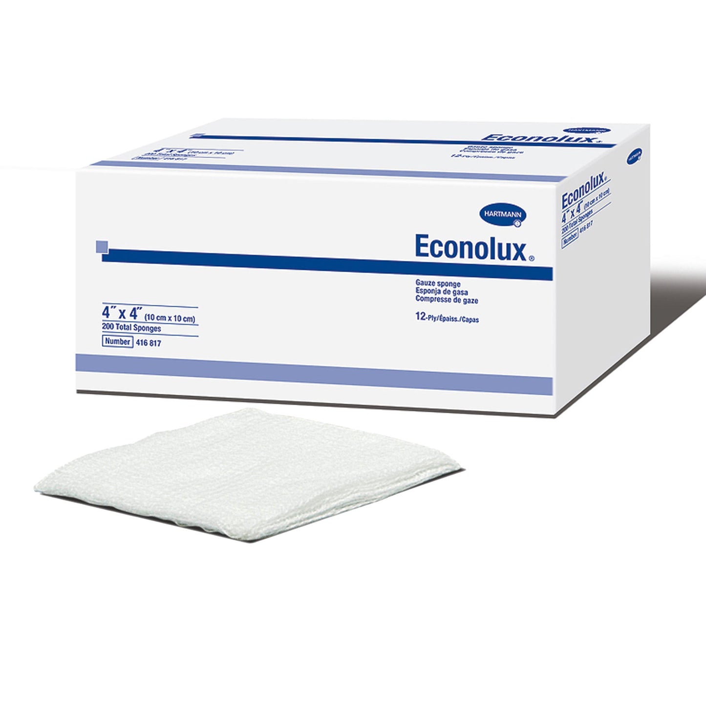 Econolux® Gauze Sponge, 4 x 4 Inch, 12-Ply 416817