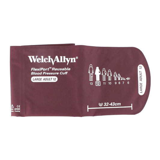 Reusable Blood Pressure Cuff FlexiPort® 32 to 43 cm Arm Nylon Cuff Large Adult Cuff - REUSE-12
