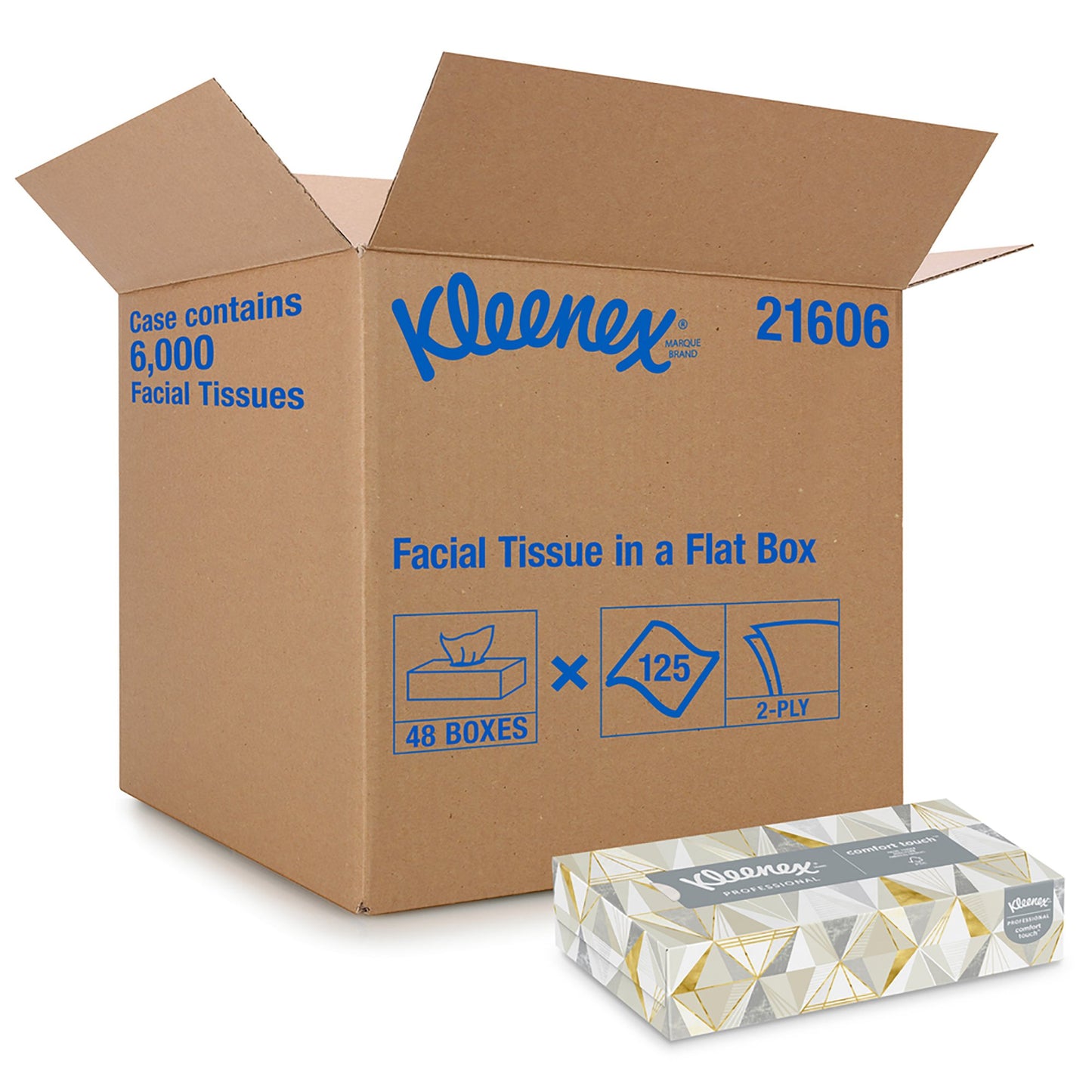 Kleenex® Facial Tissue, 125 Sheets per Box 21606