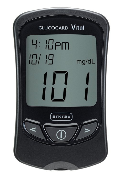 Blood Glucose Meter Glucocard® Vital™ 7 Second Results Stores up to 250 Results No Coding Required - 761100
